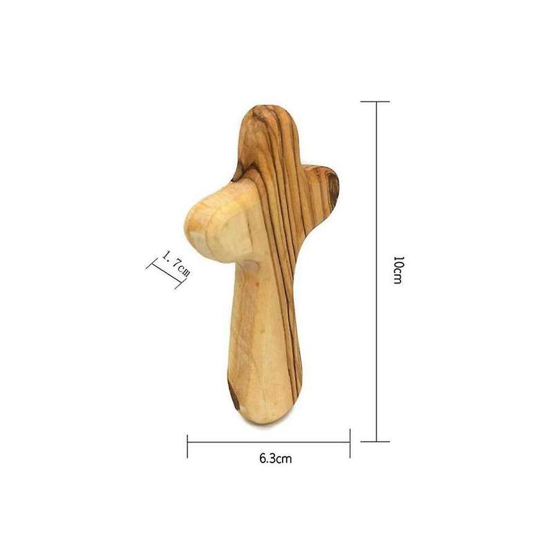 10pcs Small Olive Wood Crosses, Holding Crosses Portable Prayer Crosses