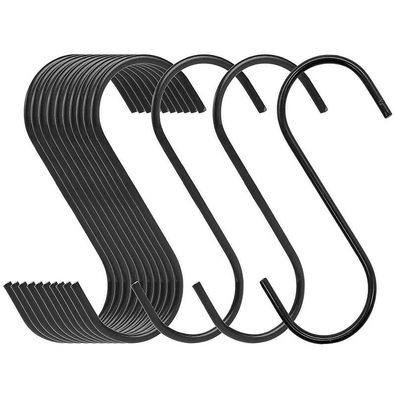 10Pcs Stainless Steel Round S Shaped Hooks House Kitchen Pot Pan Hanger Clothes Storage Rack Tool -B