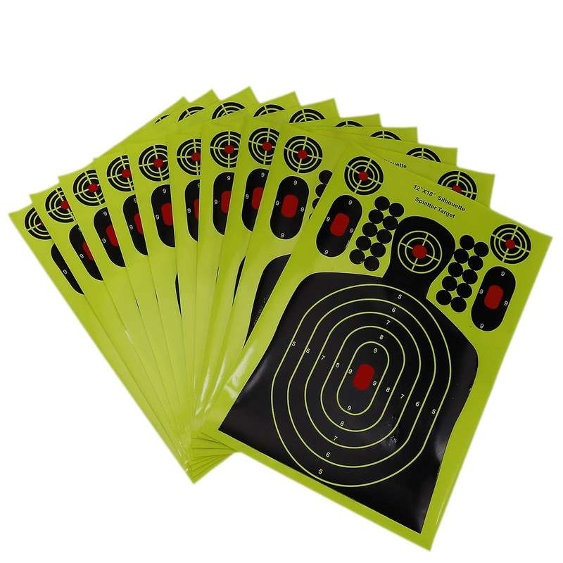 10PCS Stickers Splatter Targets 12X18 Inch Self Adhesive Paper Silhouette Reactive Target Stickers