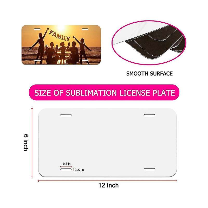 10pcs Sublimation License Plate Blank Heat Thermal Transfer Sheet Car License Plate Tag for Car Dec