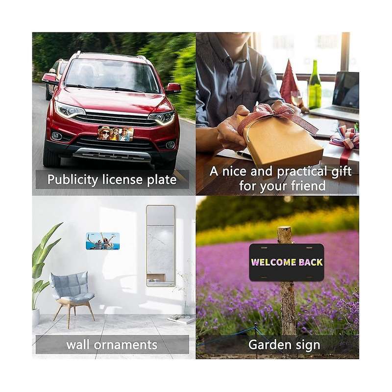 10pcs Sublimation License Plate Blank Heat Thermal Transfer Sheet Car License Plate Tag for Car Dec