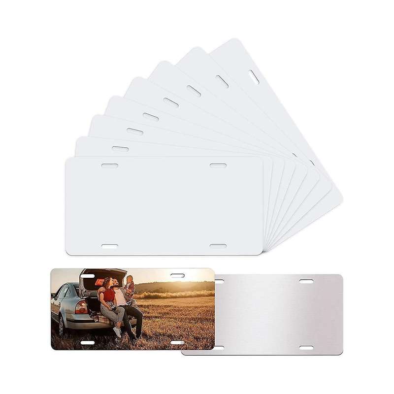 10pcs Sublimation License Plate Blank Heat Thermal Transfer Sheet Car License Plate Tag for Car Dec