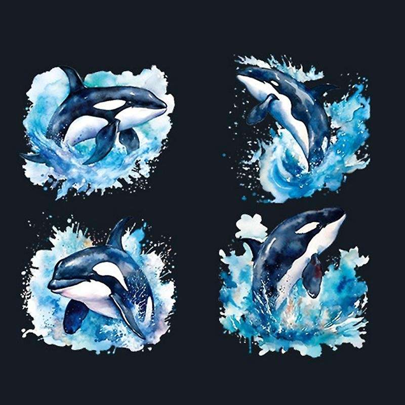 10Pcs Stickers for Girls Whale Stickers, PET Waterproof Gold Holographic Outlines Vibrant Colors Gli