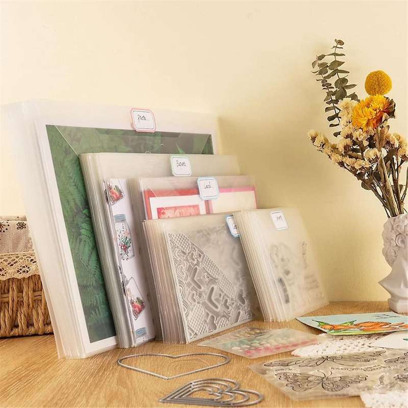 10PCS Storage Bag, for Cutting Dies Stencil Crafts Organizer Holder, 6X8.75Inch Clear Storage Envel