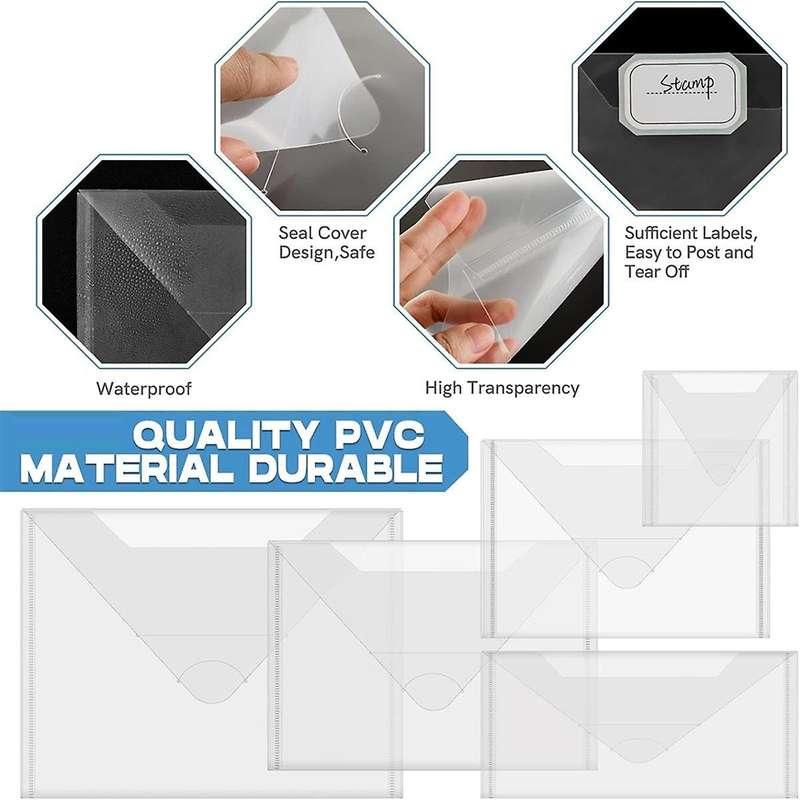 10PCS Storage Bag, for Cutting Dies Stencil Crafts Organizer Holder, 6X8.75Inch Clear Storage Envel