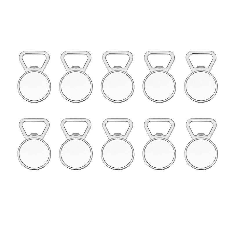 10Pcs Sublimation Blank Bottle Opener Metal Bottle Opener Fridge Magnet(Round Shape)