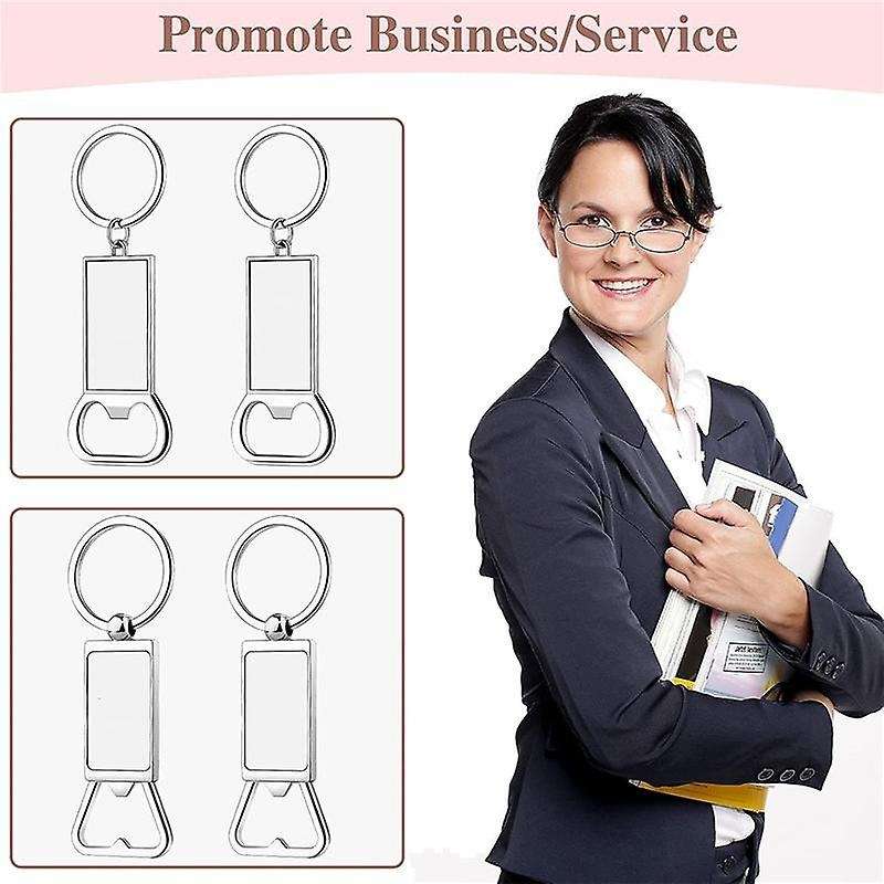 10pcs Sublimation Keychain Blanks - Sublimation Keychain Case Or Metal Sublimation Opener for Heat