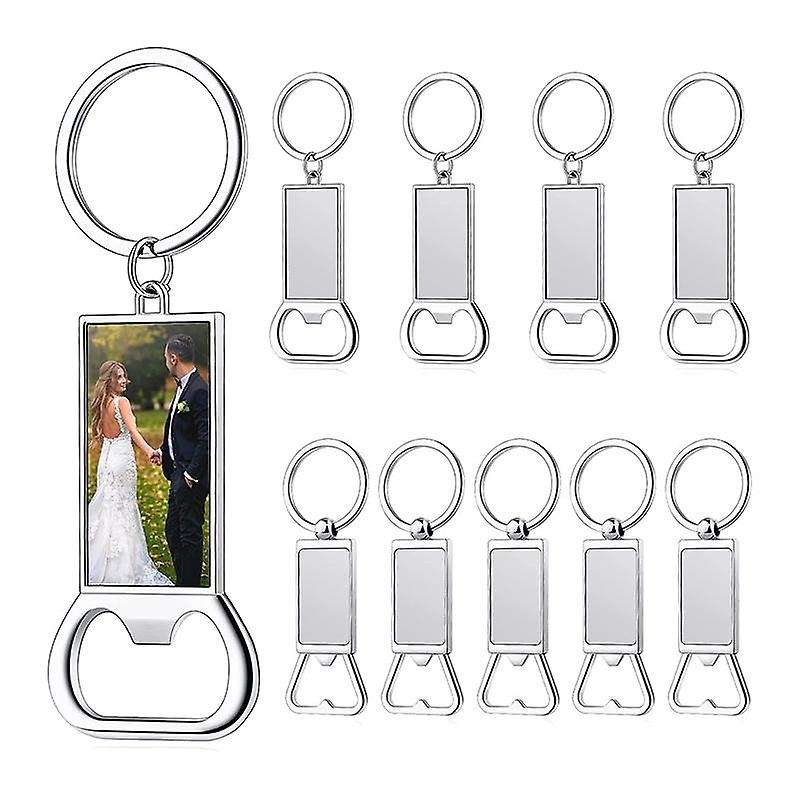 10pcs Sublimation Keychain Blanks - Sublimation Keychain Case Or Metal Sublimation Opener for Heat