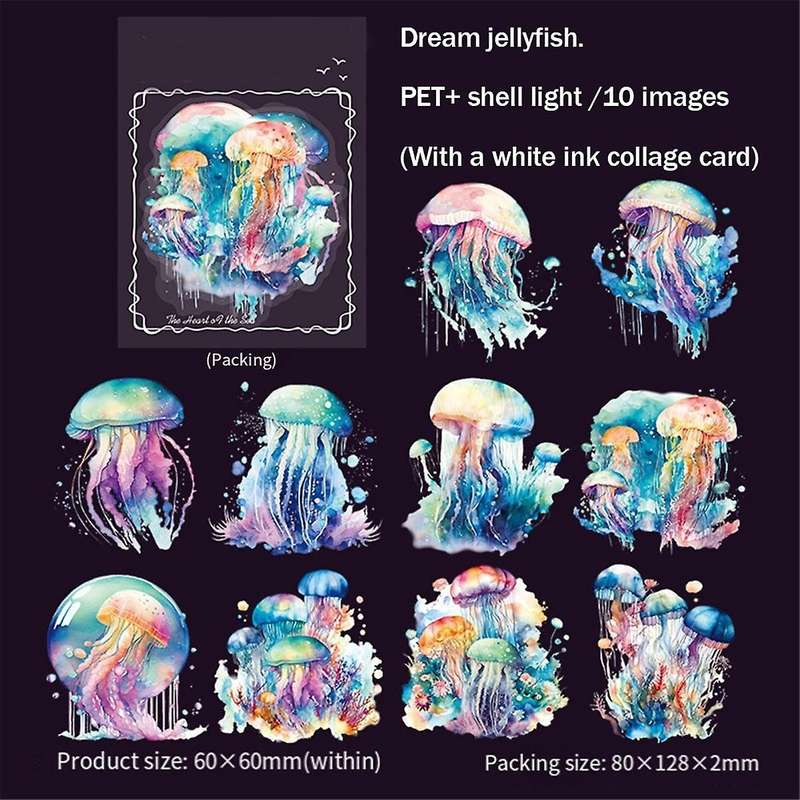 10pcs Stickers for Girls , Pet Waterproof Gold Holographic Outlines Vibrant Colors Glisten Decals