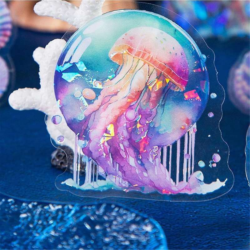 10pcs Stickers for Girls , Pet Waterproof Gold Holographic Outlines Vibrant Colors Glisten Decals