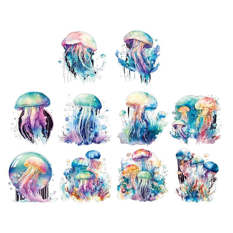 10pcs Stickers for Girls , Pet Waterproof Gold Holographic Outlines Vibrant Colors Glisten Decals