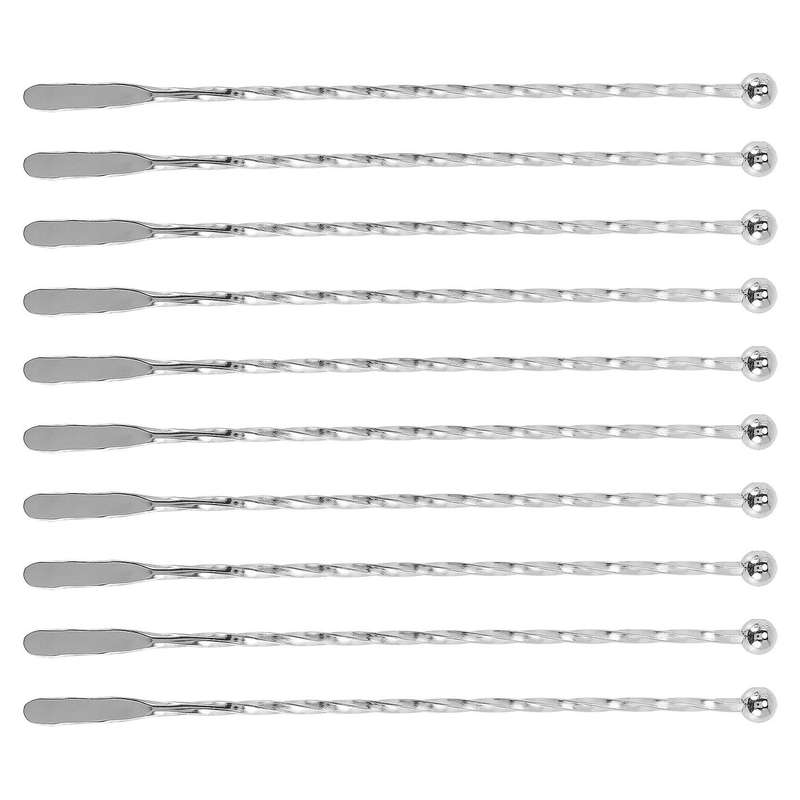 10pcs Thread Paddle Drink Stirrers,stainless Steel Coffee Beverage Swizzle Stick for Bar Party Home