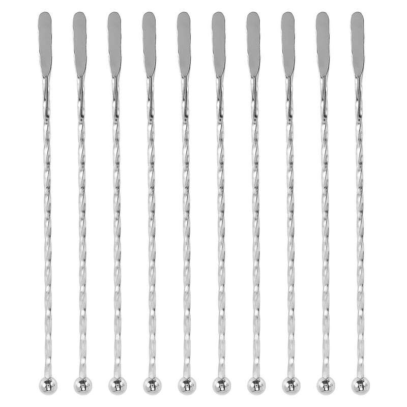 10pcs Thread Paddle Drink Stirrers,stainless Steel Coffee Beverage Swizzle Stick for Bar Party Home