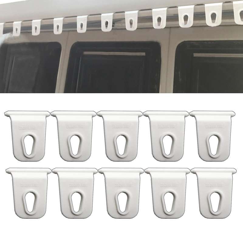 10Pcs Universal White RV Awning Hook Hanging Clothes Party Light Holder for Caravan Outdoor Camping