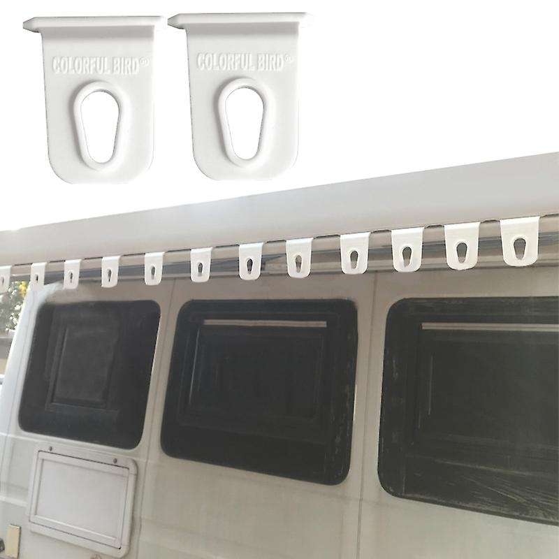 10Pcs Universal White RV Awning Hook Hanging Clothes Party Light Holder for Caravan Outdoor Camping