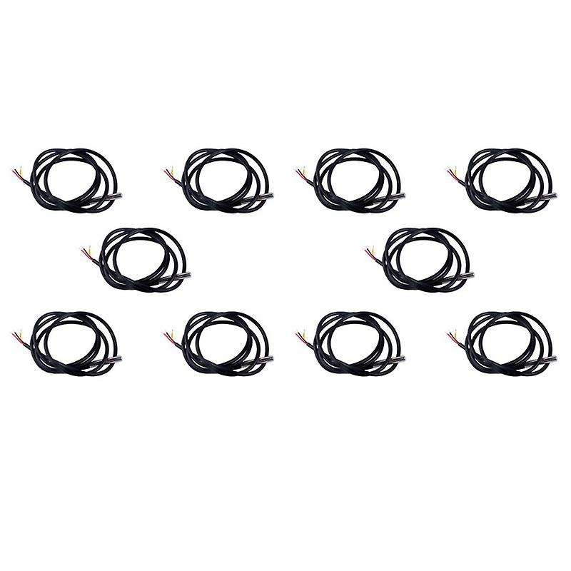 10PCS Waterproof 18B20 Temperature Probe Temperature Sensor 3Meters Wire (DS18B20)