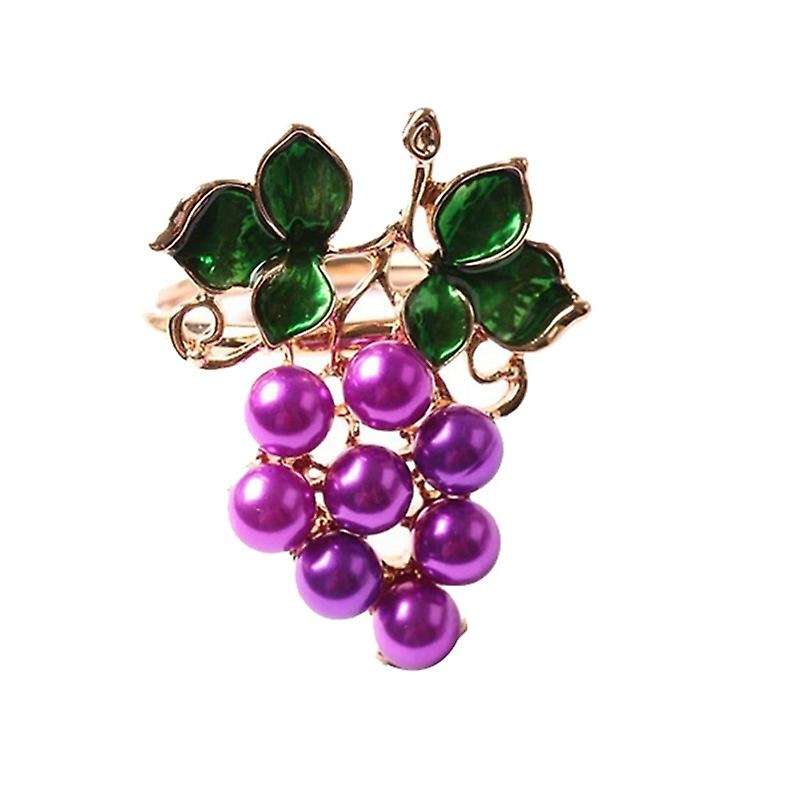 10PCS Western Food Fruit Napkin Buckle Grape Napkin Ring Napkin Holder Metal Mouth Cloth Ring Tablew