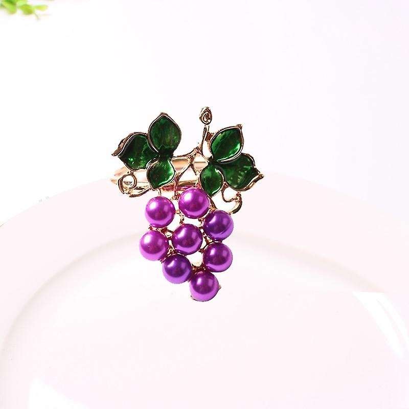 10PCS Western Food Fruit Napkin Buckle Grape Napkin Ring Napkin Holder Metal Mouth Cloth Ring Tablew