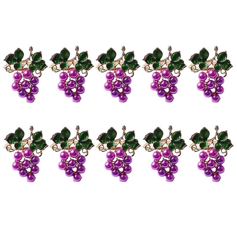 10PCS Western Food Fruit Napkin Buckle Grape Napkin Ring Napkin Holder Metal Mouth Cloth Ring Tablew