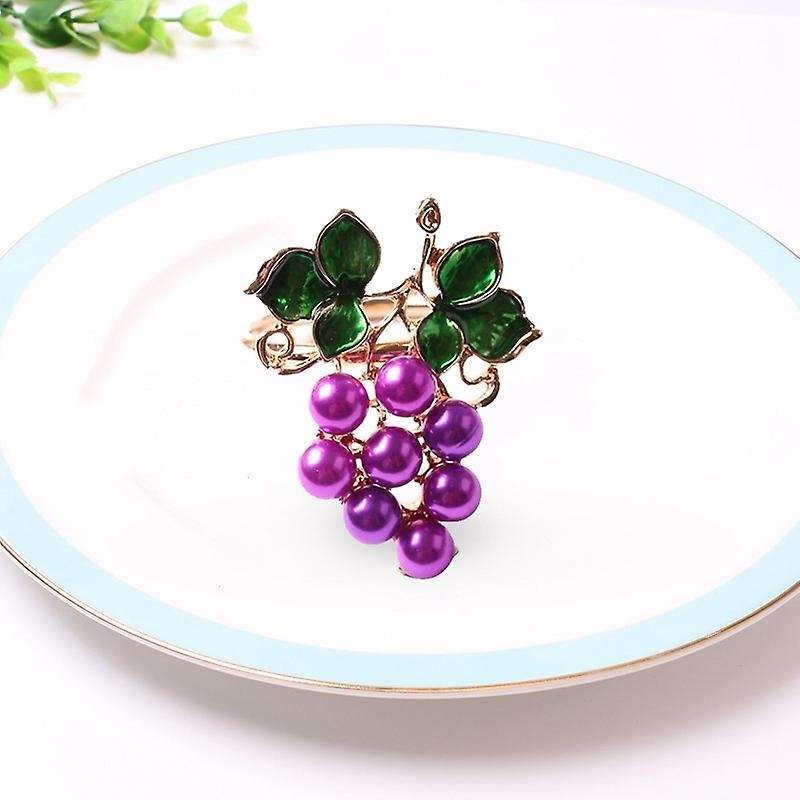 10PCS Western Food Fruit Napkin Buckle Grape Napkin Ring Napkin Holder Metal Mouth Cloth Ring Tablew