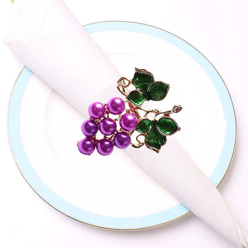 10PCS Western Food Fruit Napkin Buckle Grape Napkin Ring Napkin Holder Metal Mouth Cloth Ring Tablew