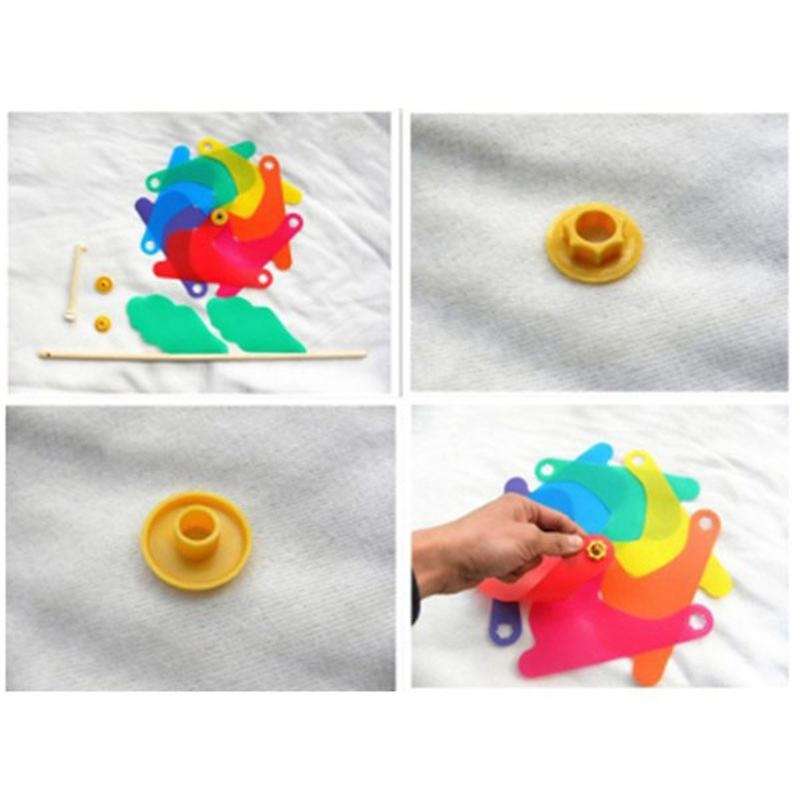 10pcs Wooden Stick Pinwheels, Party Pinwheels Diy Pinwheels Set Toy Garden Lawn