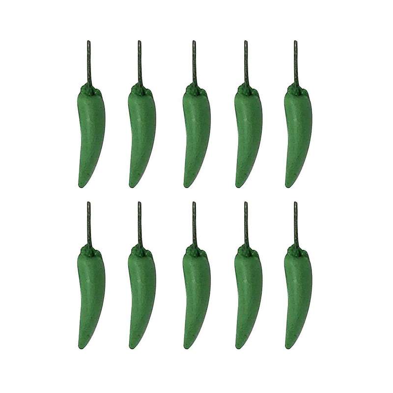 10pcs/lot Clay 1:12 Scale Fruit Food Vegetables Miniature Green Pepper for Doll Kitchen Toys