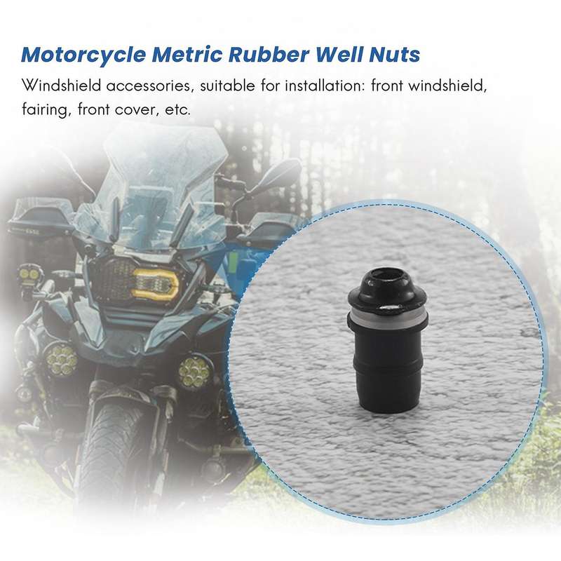 10pcs/set M5 Bolts Motorcycle Metric Rubber Well Nuts Windscreen Fairing Cowl Universal for Windshi