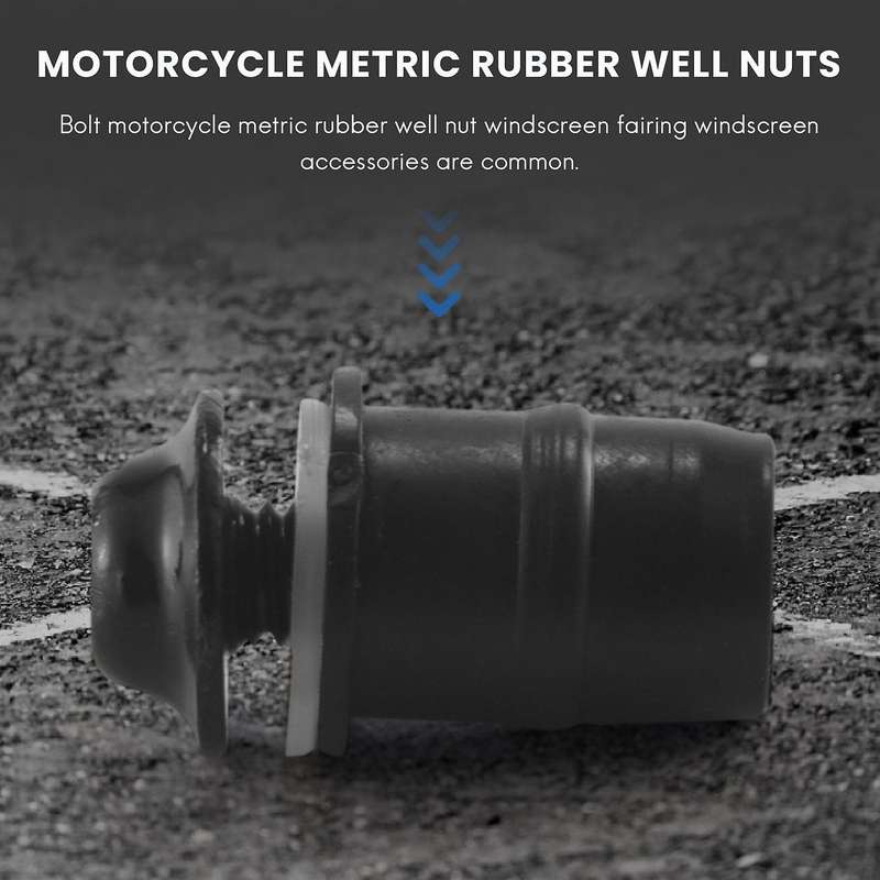 10pcs/set M5 Bolts Motorcycle Metric Rubber Well Nuts Windscreen Fairing Cowl Universal for Windshi