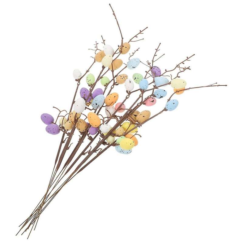 10-Piece Easter Egg Branches, Easter Party Centerpieces, Artificial Plant Easter Eggs