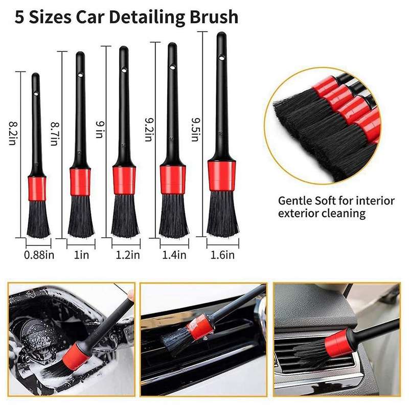 10-piece Car Details Brush Set Long Soft Wheel Brush Car Wash Details Brush Ultra-fine Fiber Cleani