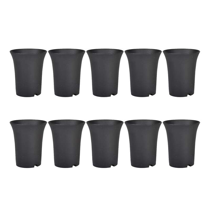 10pcsblack Round Flower Pots High Waist Deep Pots Are Perfect for Indoor and Outdoor Plants, Seeds
