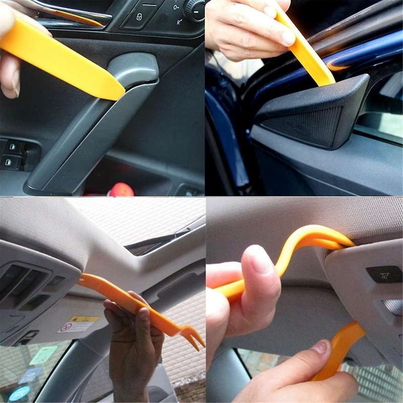 10Set Plastic Pry Plate Car Door Clip Panel Decoration Removal Tool Dashboard Removal Tool Navigati