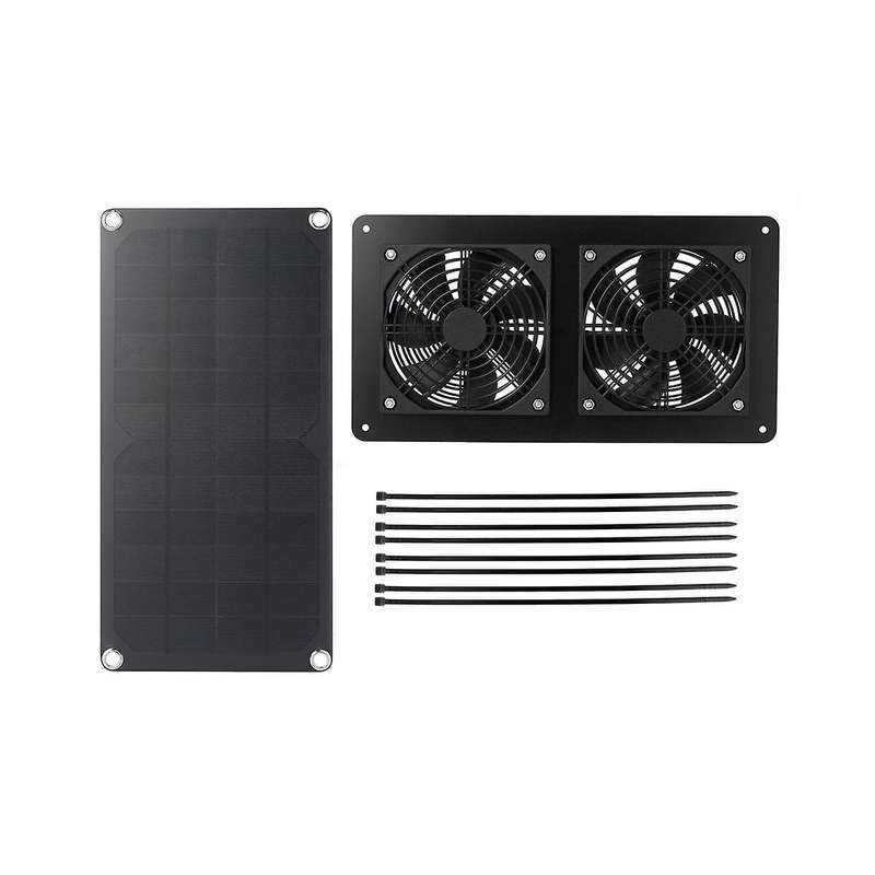 10w Solar Panel Powered Fan Ventilator 3w Ventilation Equipment for Greenhouse Motorhome House Chic