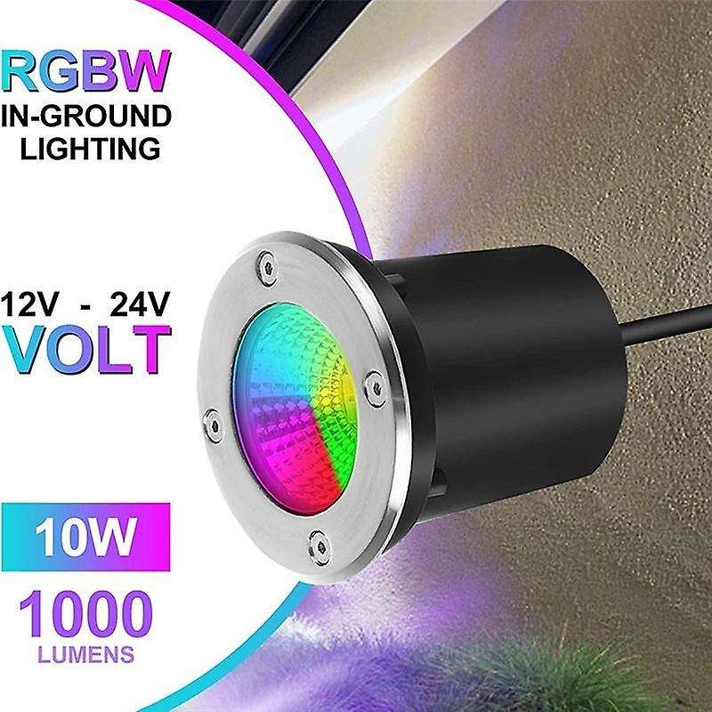 10W Lighting RGBW Low Voltage Landscape Lights Color Changing,12-24V Multicolor in Ground Lights IP6