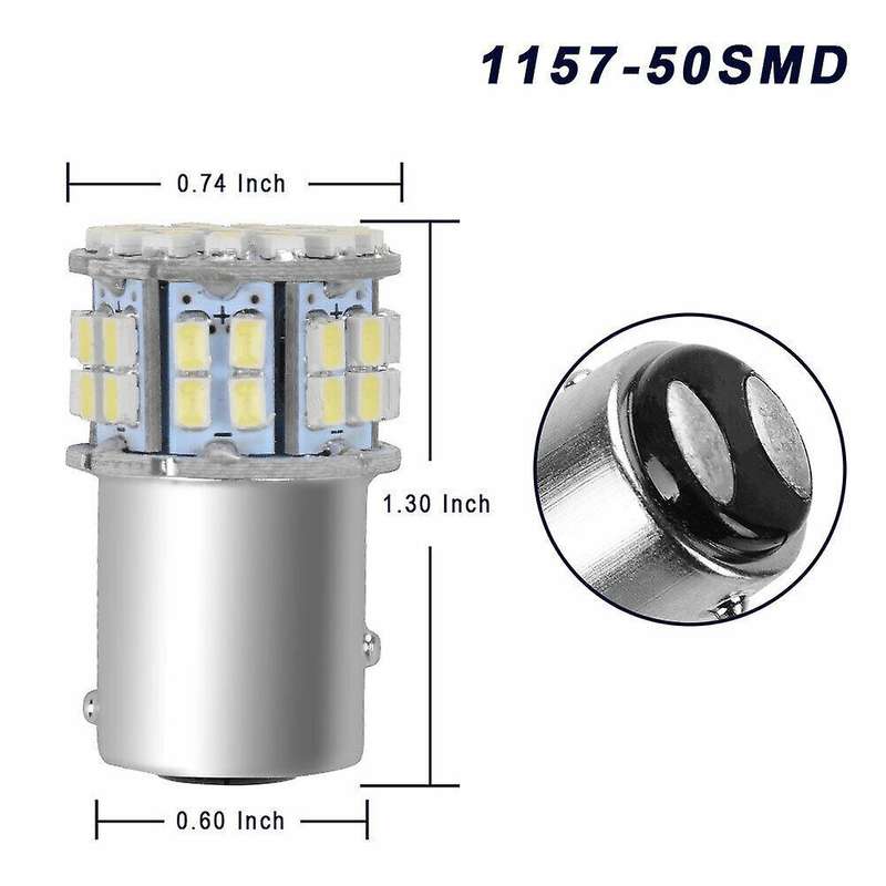 10X 6000K White 1157 50SMD High Power LED Turn Signal Stop Light Bulbs 1076 12V