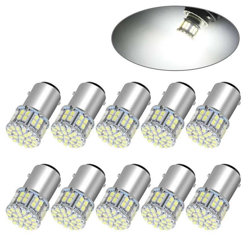10X 6000K White 1157 50SMD High Power LED Turn Signal Stop Light Bulbs 1076 12V