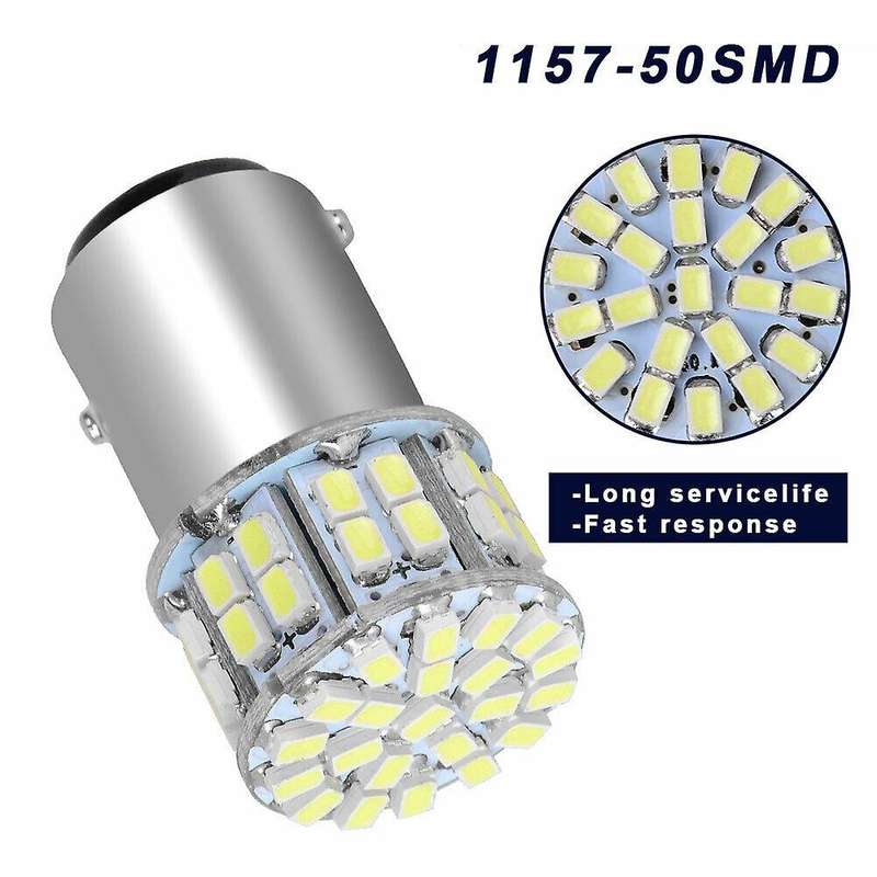 10X 6000K White 1157 50SMD High Power LED Turn Signal Stop Light Bulbs 1076 12V