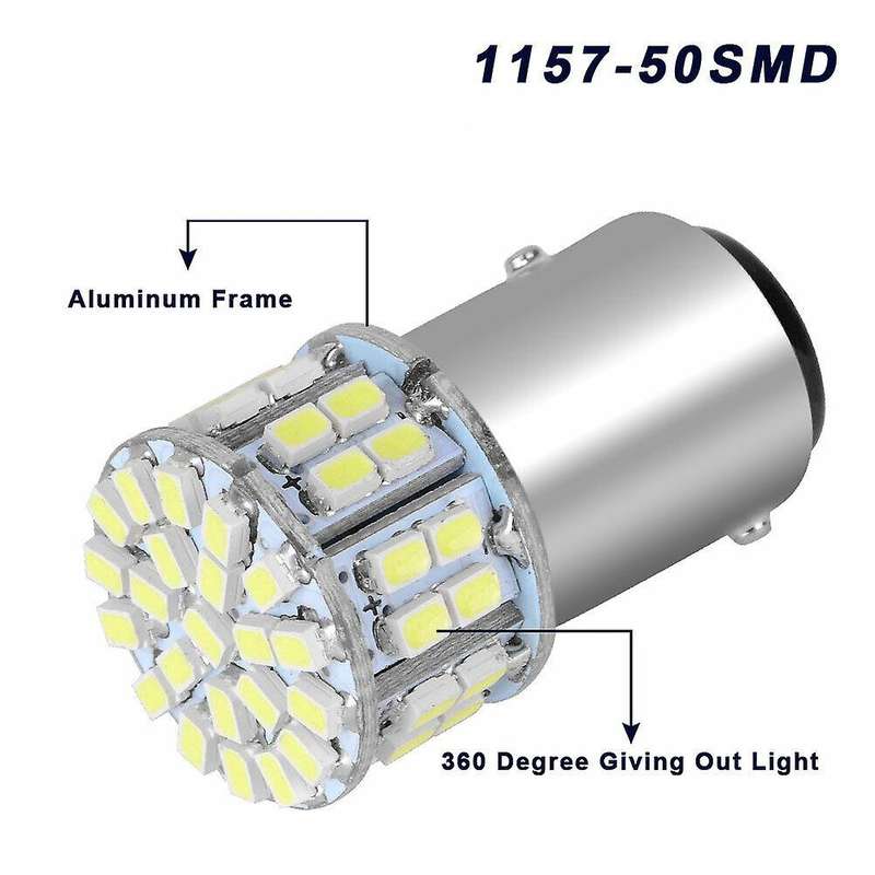 10X 6000K White 1157 50SMD High Power LED Turn Signal Stop Light Bulbs 1076 12V