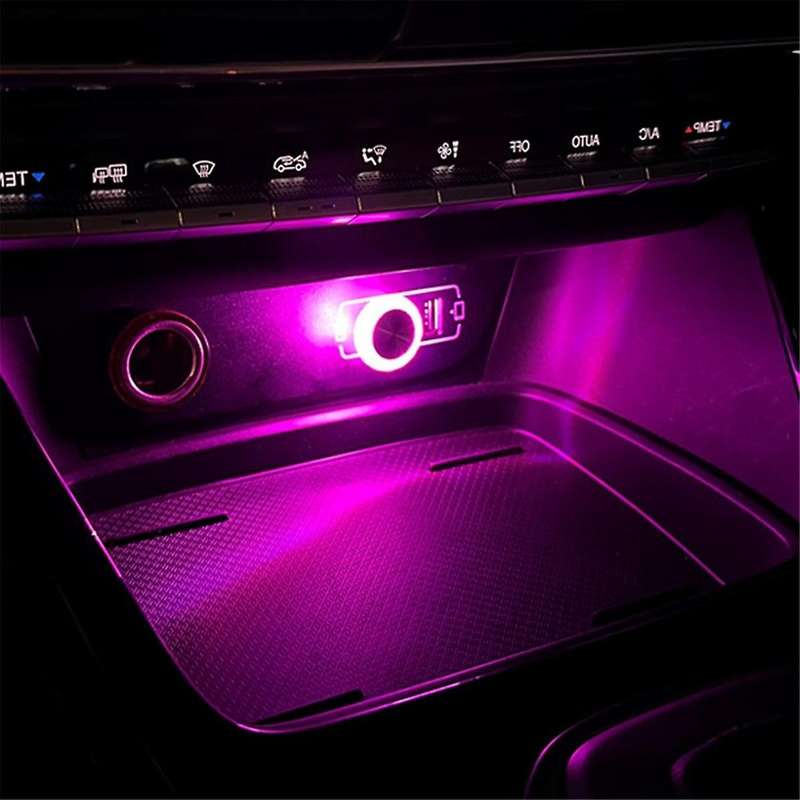 10x Car Usb Ambient Light Mini Led Interior Decorative Lamp for Party Dj Vehicle Universal Auto D