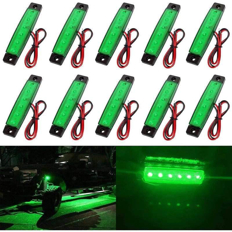 10X Led Rock Lights, Strip Lights,Wheel Well Lights,Waterproof 6 Led Car Lights Kit for ,Offroad,Tru