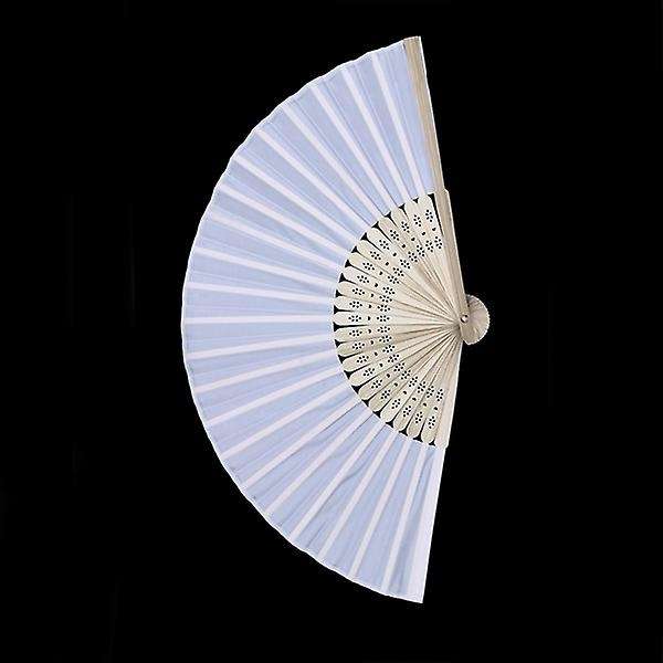 10x fan in white silk fabric + bamboo with gift bag in muslin for wedding personalized dancing writ