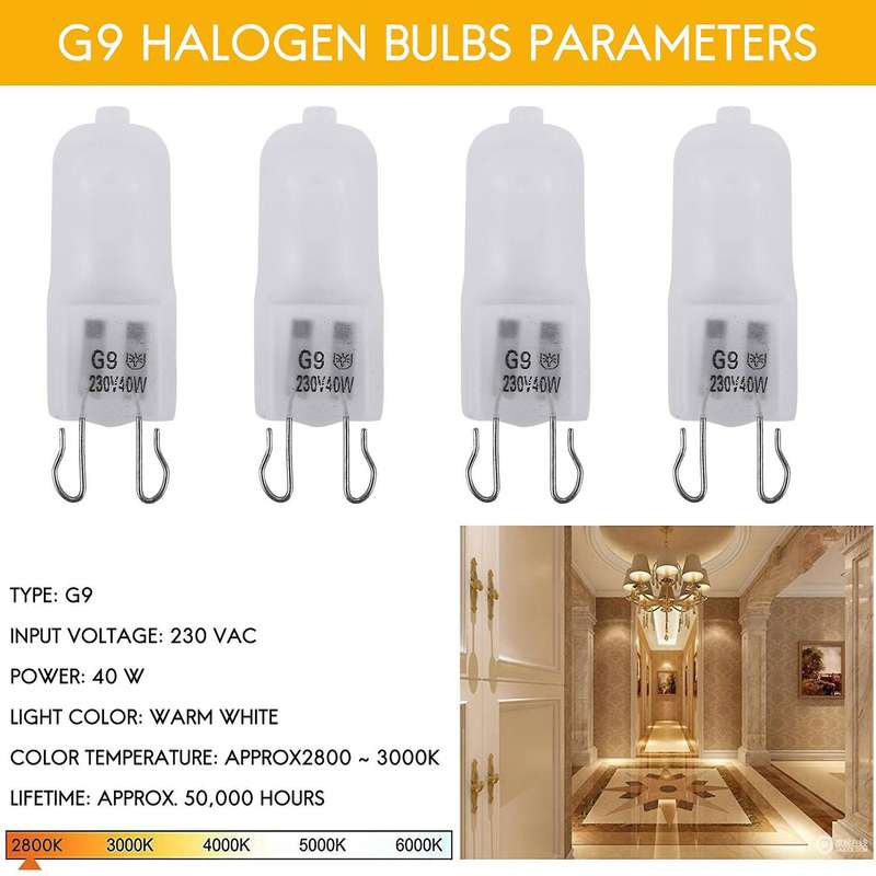 10x G9 Halogen Warm White Office Capsule Frosted Light Bulb Lamp 40w 230v
