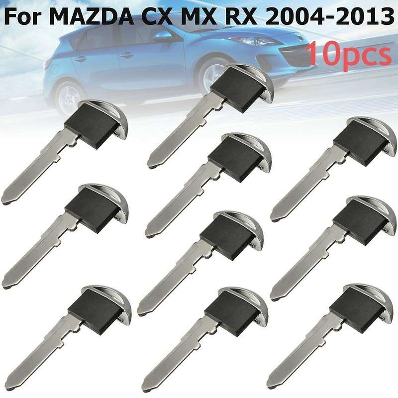 10X Remote Entry Smart Emergency Key Fob Uncut Blade Insert for 3 5 6 5 7 9 MX-5 RX-8