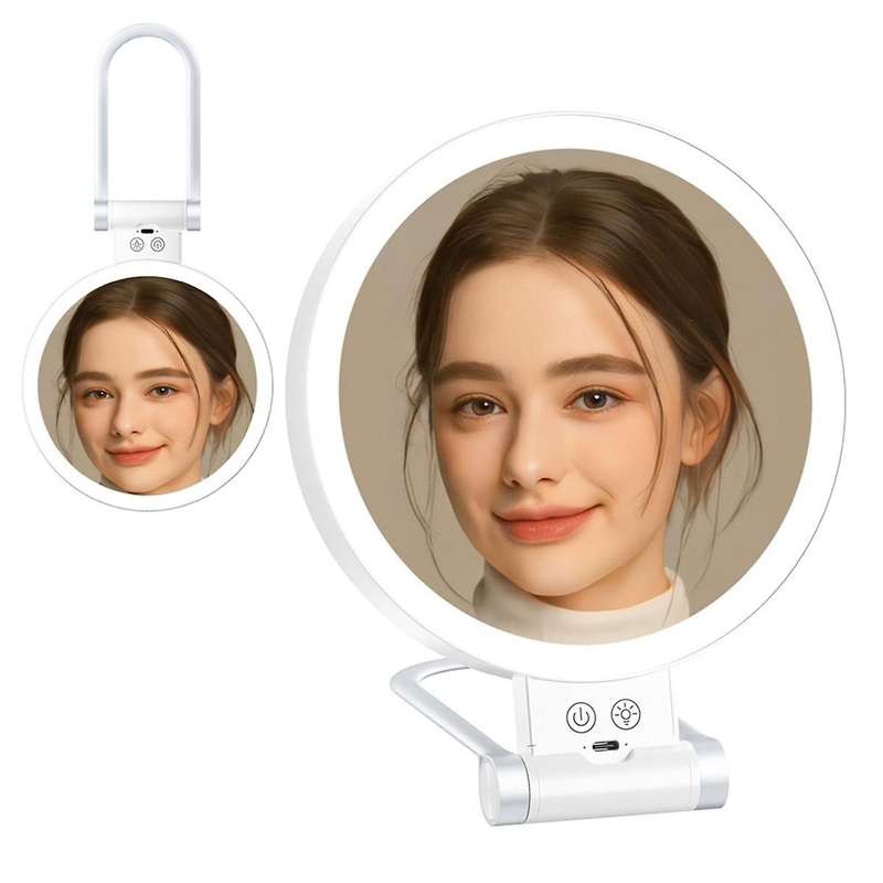 10X Magnifying Makeup Mirror with Lights and Magnification,3 Colors Desktop LED Mirror and Vanity Mi