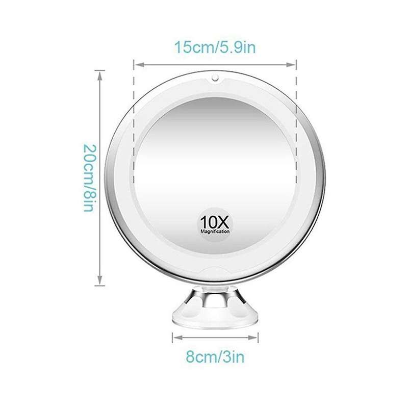 10x Magnifying Mirror with Light Makeup Mirror with Lights Dimmable Led Makeup Mirror for Bathroom B