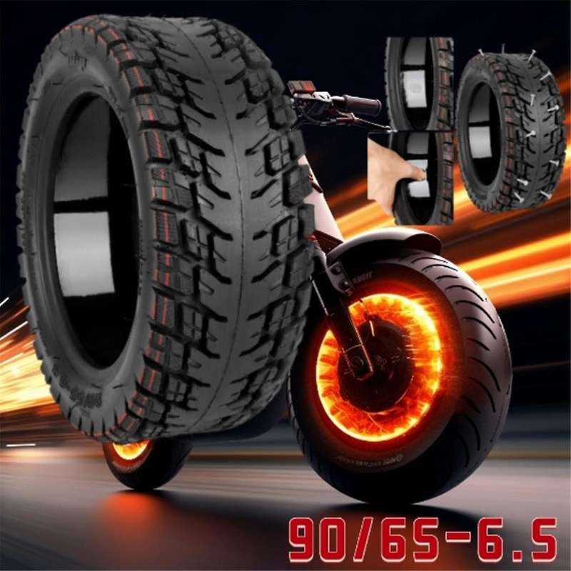 11 Inch Self-Healing Scooter Tires 90/65-6.5 Off-Road Vacuum Tires Stable Non-Slip Wear Resistant Ti