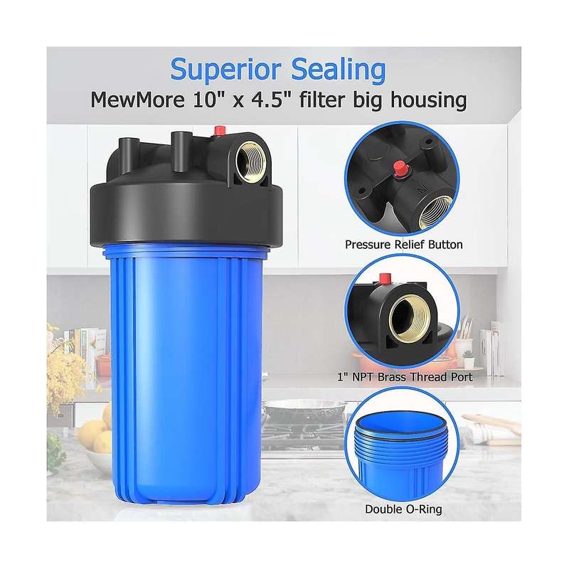 10X4.5in Whole House Water Filter Housing, Fit Sediment Etc Filters for Well and City Water,Filter
