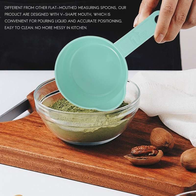 11 Pcs Measuring Cups and Spoons Set, Nesting Measuring Cup Set for Dry and Liquid Ingredient,plast