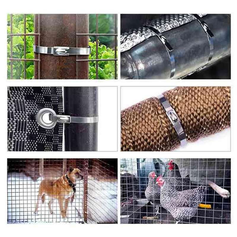 11.8 Inch 100pcs Stainless Steel Zip Ties Heavy Duty Multi- Self-locking Cable Ties for Machinery 4.